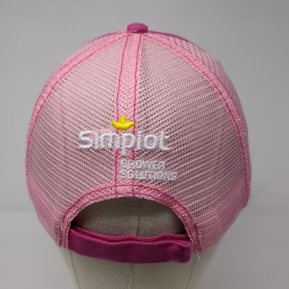 Innvictis Simplot Grower Solutions Strapback Trucker Hat Pink OS Adjustable Ha - Picture 6 of 10
